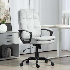 Ergonomiczne krzesło biurowe z funkcją kołysania, krzesło biurkowe z regulacją wysokości, obicie z poliestru, kolor szary | Wysokość siedziska 50–60 cm | Nośność do 120 kg | Siłownik gazowy