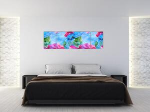 Obraz - Kolorowe fale (170x50 cm)