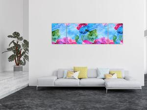 Obraz - Kolorowe fale (170x50 cm)