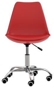 Krzesło stołowe, czerwone, sztuczna skóra