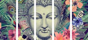 5-częściowy obraz Budda na egzotycznym tle