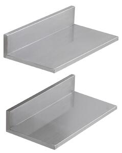 Półka ścienna na przyprawy, 2-częściowa, wisząca półka kuchenna, wymiary 406 x 218 x 85 mm, półka wisząca ze stali nierdzewnej, udźwig do 20 kg