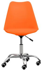 Krzesło stołowe, pomarańczowe, sztuczna skóra
