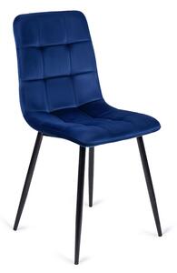 Granatowe tapicerowane pikowane krzesło - Gifo