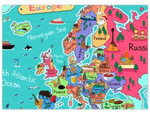Obraz - Dziecięca mapa Europy (70x50 cm)