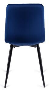 Granatowe tapicerowane pikowane krzesło - Gifo