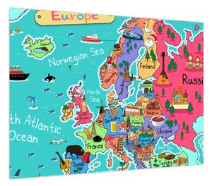 Obraz - Dziecięca mapa Europy (70x50 cm)