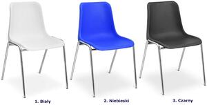 Białe chromowane krzesło konferencyjne - Hisco 4X