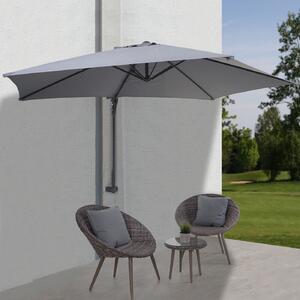 Casoria parasol ścienny, wspornikowy parasol balkonowy, odchylany 3m, poliester aluminium/stal 9kg ~ szary