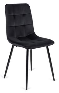 Czarne welurowe nowoczesne krzesło - Gifo