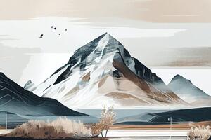 Obraz malownicze góry w stylu skandynawskim