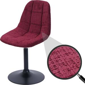 Krzesło do jadalni HWC-A60, krzesło kuchenne obrotowe, stal tkanina/tkanina szenilowa (465g/m²) ~ bordo