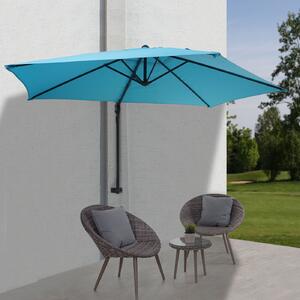 Casoria parasol ścienny, wspornikowy parasol balkonowy parasol parasol, 3m odchylany, poliester aluminium/stal 9kg ~ turkusowy