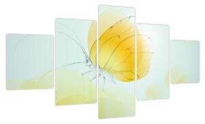 Obraz - Żółty motyl (125x70 cm)