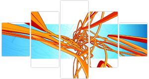 Obraz - Splecione linie, abstrakcja (125x70 cm)