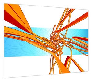 Obraz - Splecione linie, abstrakcja (70x50 cm)