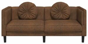 Sofa 2-os., brÄ zowa, sztuczna skÃ³ra zamszowa