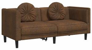 Sofa 2-os., brÄ zowa, sztuczna skÃ³ra zamszowa