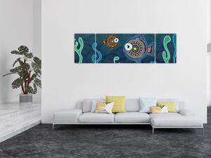Obraz - Malowane ryby (170x50 cm)
