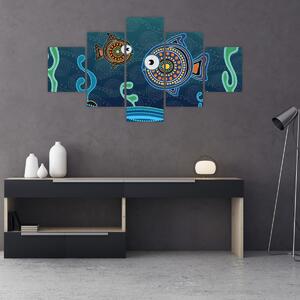 Obraz - Malowane ryby (125x70 cm)