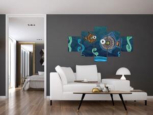 Obraz - Malowane ryby (125x70 cm)
