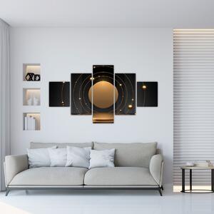 Obraz - Złote kółka (125x70 cm)