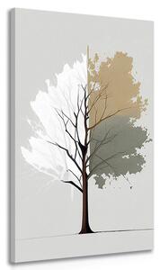 Obraz trójkolorowe minimalistyczne drzewo