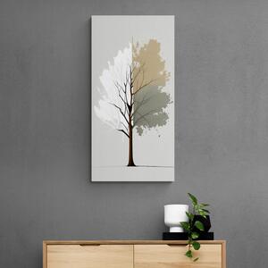 Obraz trójkolorowe minimalistyczne drzewo