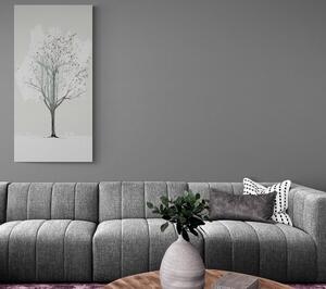 Obraz minimalistyczne zimowe drzewo