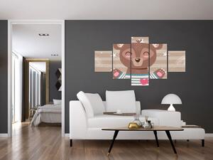 Obraz - Kochający niedźwiadek (125x70 cm)