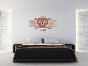 Obraz - Kochający niedźwiadek (125x70 cm)