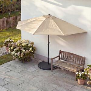 Parla parasol półokrągły, parasol balkonowy, UV 50+ poliester/aluminium 3kg ~ 300cm kremowy ze stojakiem