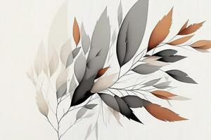 Obraz minimalistyczna gałązka liści