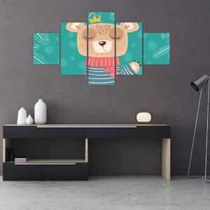 Obraz - Machający niedźwiadek (125x70 cm)
