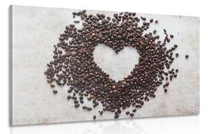 Obraz serce z ziaren kawy