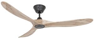 ECO GENUINO Wentylator sufitowy czarny/jasne drewno 152 – CasaFan CasaFan, Eco Genuino, drewniany, salon, drewno, nowoczesny