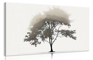 Obraz minimalistyczne drzewo liściaste