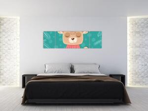 Obraz - Machający niedźwiadek (170x50 cm)