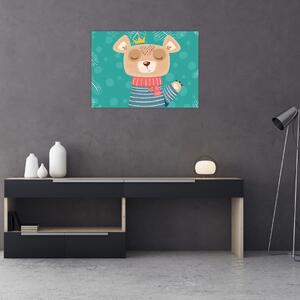 Obraz - Machający niedźwiadek (70x50 cm)