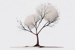 Obraz minimalistyczne drzewo bez liści