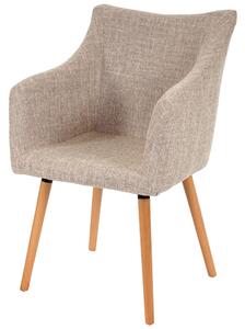 Krzesło do jadalni Malmö T382, krzesło kuchenne, design retro 50s ~ tekstylny, kremowy/szary