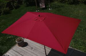 Parasol Florida, parasol ogrodowy, 2x3m poliester/drewno 6kg ~ bordo