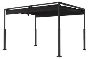 Pergola metalowa QEENTOE, 3x4 metry, czarna, stabilna, wodoodporna, idealna jako zadaszenie tarasu, pawilon do ogrodu, tarasu i patio