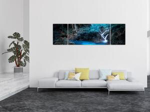 Obraz - Magiczna noc w tropikalnym lesie (170x50 cm)