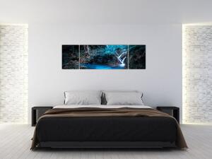 Obraz - Magiczna noc w tropikalnym lesie (170x50 cm)