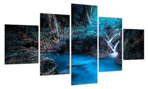 Obraz - Magiczna noc w tropikalnym lesie (125x70 cm)