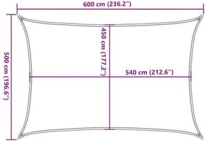 Żagiel przeciwsłoneczny, 160 g/m², kolor taupe, 5x6 m, hdpe