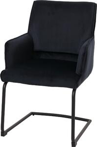 Krzesło wspornikowe HWC-N60, krzesło do jadalni, krzesło kuchenne, tkanina/tekstylia Oeko-Tex ~ antracytowo-niebieski