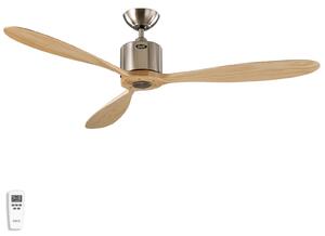 Wentylator sufitowy AEROPLAN ECO, chrom/sosna, Ø 132 cm – CasaFan CasaFan, AEROPLAN ECO, drewniany, salon, drewno, nowoczesny