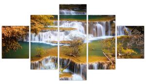 Obraz - Wodospady Huay Mae Khamin, Tajlandia (125x70 cm)